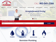 Tablet Screenshot of bannisterplumbing.com